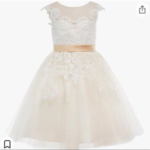 Flower Girl Dress - Girls 2T / 24 mos / Lace / Sleeveless Dress // Baptism Dress